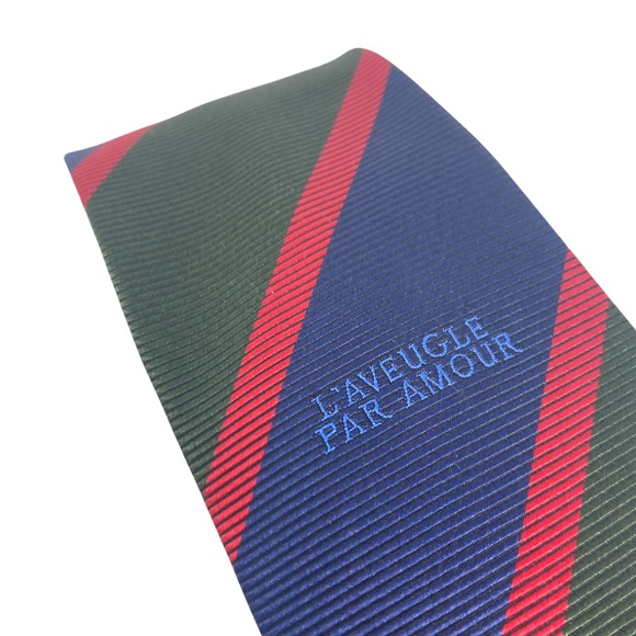 GUCCI Mens Striped Silk Blue Green Tie - Picture 5 of 11